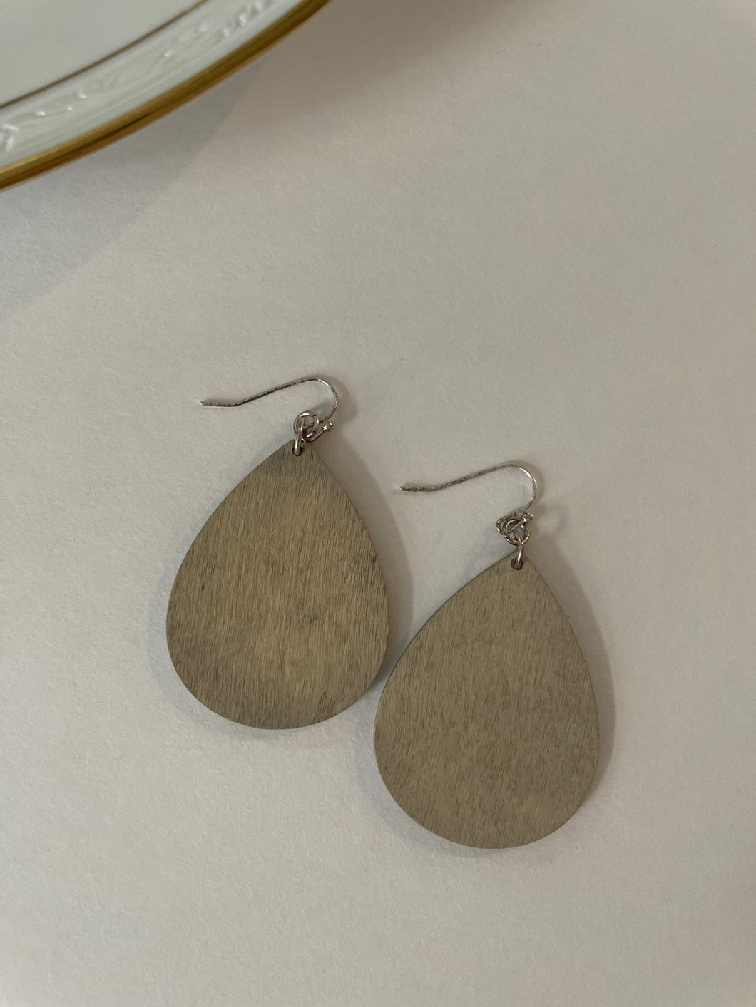 Teardrop Wood Earrings