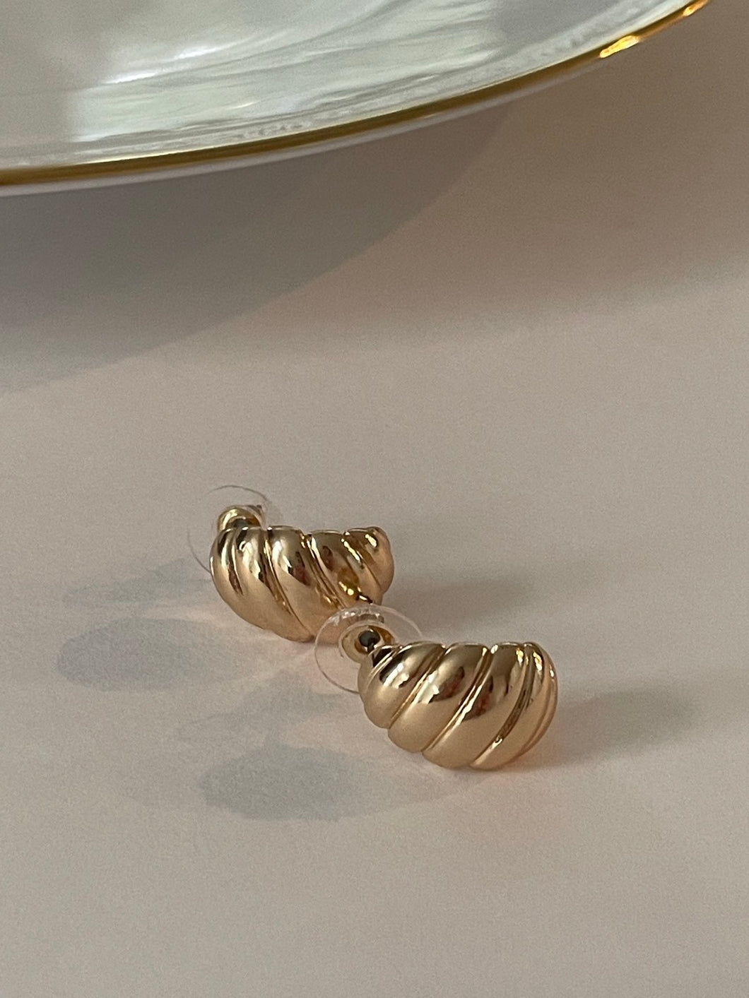 Crescent Shaped Hoop Earrings
