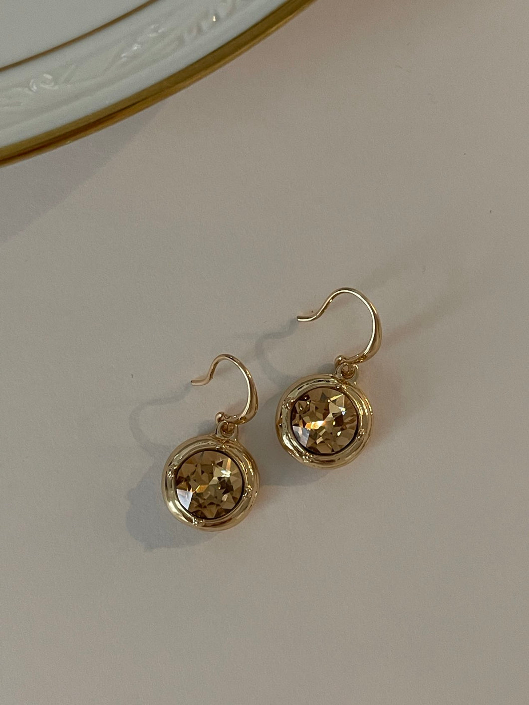 Gold Topaz Drop Earrings
