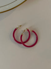 Load image into Gallery viewer, Enameled Hoop Earrings

