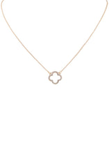 Load image into Gallery viewer, Quatrefoil Rhinestone Pendant Necklace
