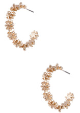 Load image into Gallery viewer, Metal Floral Open Hoop Earrings
