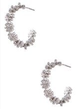 Load image into Gallery viewer, Metal Floral Open Hoop Earrings
