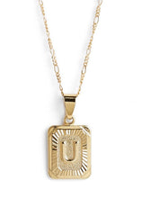 Load image into Gallery viewer, Bracha Gold Filled Initial Card Necklace
