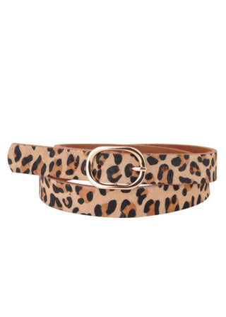 Leopard Print Calf Hair Belt
