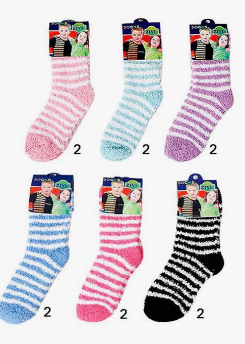 Kids Striped Fuzzy Socks