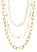 Load image into Gallery viewer, 3 Piece Pearl Chain Necklace
