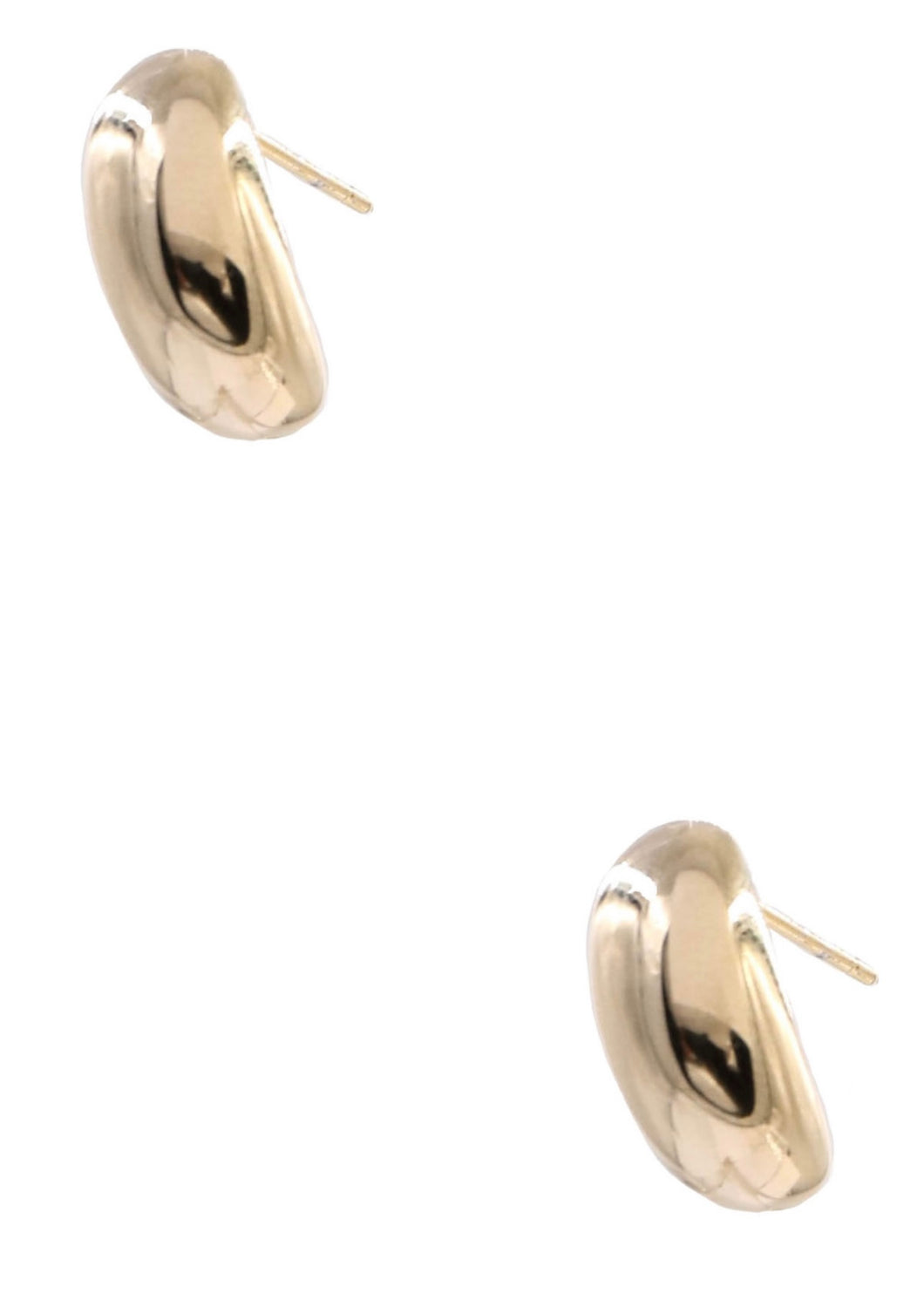 Brass Bean Curve Earrings