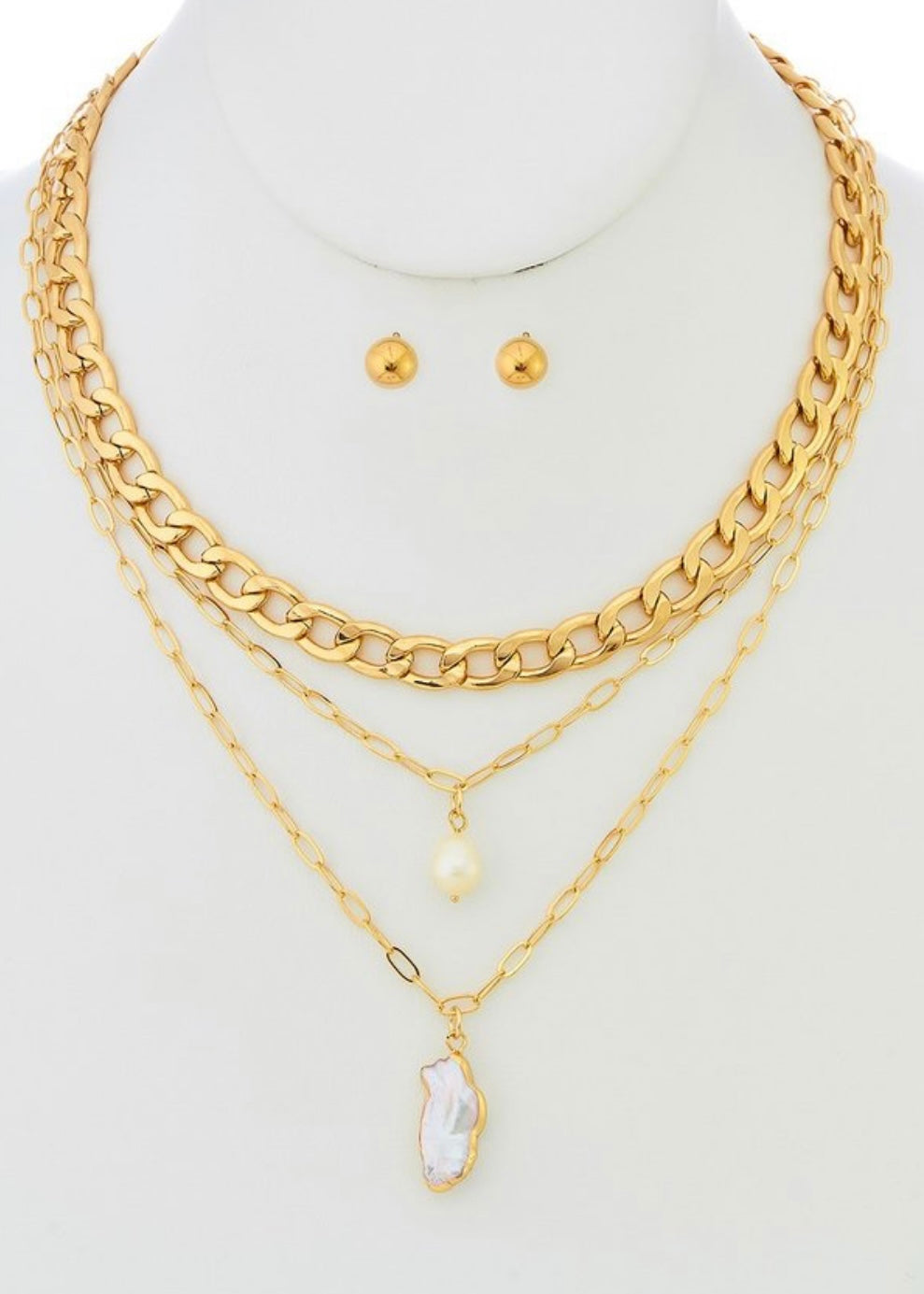 Cuban Chain Necklace Set